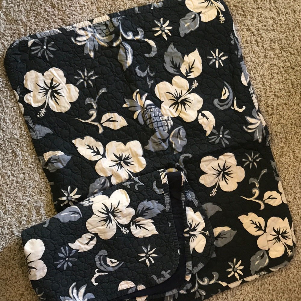 pair of retro beach chic quilted pillow shams